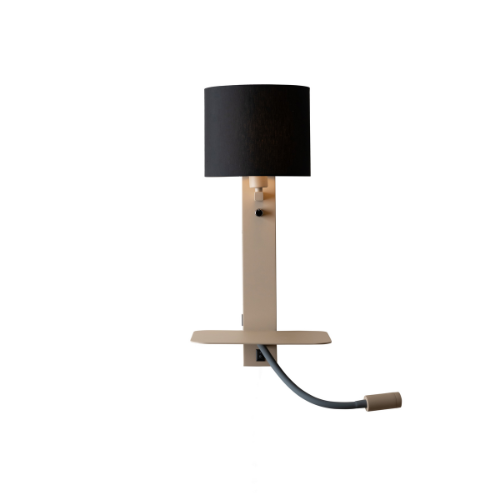 it's about RoMi Wandlamp Florence+leeslamp zand/kap 1815 zwart